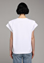 thumb-Afficher les détails de T-shirt À Manches Courtes Blanc Regular Fit Droit Femme