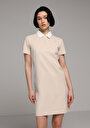 thumb-Afficher les détails de Robe Beige Slim Fit Manches Courtes Normale Verrouillage Femme