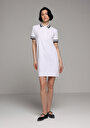 thumb-Afficher les détails de Robe Blanc Slim Fit Manches Courtes Normale Verrouillage Femme