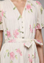 thumb-Afficher les détails de Robe Rose Regular Fit Manches Courtes Maxi Uni Femme
