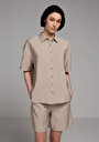 thumb-Afficher les détails de Chemise À Manches Courtes  Droit Fashion Fit Femme