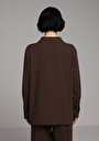 thumb-Afficher les détails de Chemise À Manches Longues Marron Regular Fit Droit Mousseline Femme