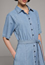 thumb-Afficher les détails de Robe  Regular Fit Manches Courtes Mdi Jean Femme