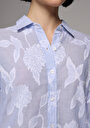 thumb-Afficher les détails de Chemise À Manches Longues Bleu Boyfriend Fit Jakarli Jacquard Femme