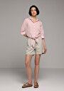 thumb-Afficher les détails de Chemise À Manches Longues Saumon Fashion Fit Droit Ratière Femme