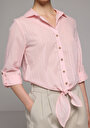 thumb-Afficher les détails de Chemise À Manches Longues Saumon Fashion Fit Droit Ratière Femme