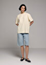thumb-Afficher les détails de T-shirt À Manches Courtes Jaune Relaxed Fit Droit Femme