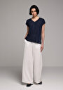 thumb-Afficher les détails de Blouse À Manches Courtes Marine Regular Fit Manches Courtes Femme