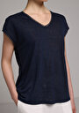 thumb-Afficher les détails de Blouse À Manches Courtes Marine Regular Fit Manches Courtes Femme