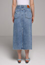 thumb-Afficher les détails de Jupe Denim Slim Fit Droit Jean Maxi Femme