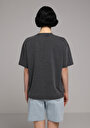 thumb-Afficher les détails de T-shirt À Manches Courtes Anthracite Oversize Fit Droit Femme