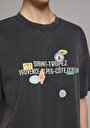 thumb-Afficher les détails de T-shirt À Manches Courtes Anthracite Oversize Fit Droit Femme