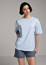 thumb-Afficher les détails de T-shirt À Manches Courtes Bleu Relaxed Fit Imprimé Femme