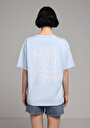 thumb-Afficher les détails de T-shirt À Manches Courtes Bleu Relaxed Fit Imprimé Femme