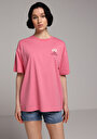 thumb-Afficher les détails de T-shirt À Manches Courtes Rose Relaxed Fit Imprimé Femme