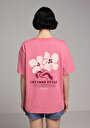 thumb-Afficher les détails de T-shirt À Manches Courtes Rose Relaxed Fit Imprimé Femme