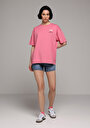 thumb-Afficher les détails de T-shirt À Manches Courtes Rose Relaxed Fit Imprimé Femme