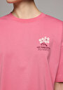 thumb-Afficher les détails de T-shirt À Manches Courtes Rose Relaxed Fit Imprimé Femme
