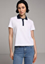 thumb-Afficher les détails de Blanc Regular Fit  Droit Pique Femme