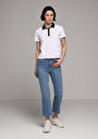 thumb-Afficher les détails de Blanc Regular Fit  Droit Pique Femme