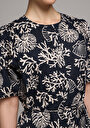 thumb-Afficher les détails de Robe Marine Regular Fit Manches Trois-quarts Mini Popeline Femme