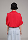thumb-Afficher les détails de Chemise À Manches Courtes Rouge Droit Fashion Fit Femme