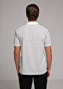 thumb-Afficher les détails de T-shirt Polo À Manches Courtes Blanc Rayé Regular Fit Homme
