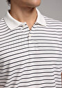 thumb-Afficher les détails de T-shirt Polo À Manches Courtes Blanc Rayé Regular Fit Homme
