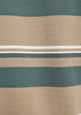 thumb-Afficher les détails de T-shirt À Manches Courtes Beige Comfort Fit Rayé Homme