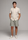 thumb-Afficher les détails de T-shirt Polo À Manches Courtes Ecru Rayé Regular Fit Homme