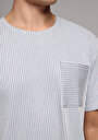 thumb-Afficher les détails de T-shirt À Manches Courtes Bleu Comfort Fit Droit Homme