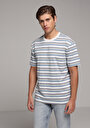 thumb-Afficher les détails de T-shirt À Manches Courtes Blanc Comfort Fit Rayé Homme