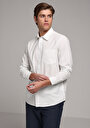 thumb-Afficher les détails de Chemise À Manches Longues Blanc Regular Fit Droit Jacquard Homme