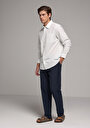 thumb-Afficher les détails de Chemise À Manches Longues Blanc Regular Fit Droit Jacquard Homme