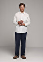 thumb-Afficher les détails de Pantalon Marine Straight Leg Medium Rise En Sergé Regular Fit Homme