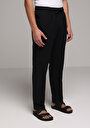 thumb-Afficher les détails de Pantalon Noir Straight Leg Medium Rise En Sergé Regular Fit Homme