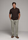 thumb-Afficher les détails de Pantalon Vert Straight Leg Medium Rise En Sergé Regular Fit Homme