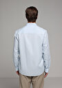 thumb-Afficher les détails de Chemise À Manches Longues Bleu Regular Fit Droit Lin Homme