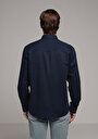 thumb-Afficher les détails de Chemise À Manches Longues Marine Regular Fit Droit Lin Homme