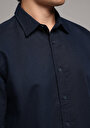 thumb-Afficher les détails de Chemise À Manches Longues Marine Regular Fit Droit Lin Homme