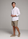 thumb-Afficher les détails de Chemise À Manches Longues Blanc Regular Fit Droit Lin Homme