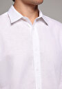 thumb-Afficher les détails de Chemise À Manches Longues Blanc Regular Fit Droit Lin Homme