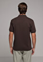 thumb-Afficher les détails de T-shirt Polo À Manches Courtes Marron Droit Regular Fit Homme