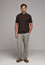 thumb-Afficher les détails de T-shirt Polo À Manches Courtes Marron Droit Regular Fit Homme