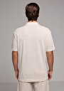 thumb-Afficher les détails de T-shirt Polo À Manches Courtes Beige Rayé Comfort Fit Homme