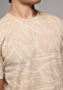 thumb-Afficher les détails de T-shirt À Manches Courtes Beige Regular Fit Imprimé Homme