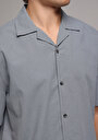 thumb-Afficher les détails de Chemise À Manches Courtes Gris Droit Boxy Fit Homme