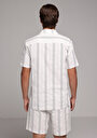 thumb-Afficher les détails de Chemise À Manches Courtes Blanc Rayé Regular Fit Homme