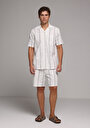 thumb-Afficher les détails de Chemise À Manches Courtes Blanc Rayé Regular Fit Homme