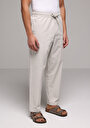 thumb-Afficher les détails de Pantalon Blanc Straight Leg Medium Rise En Sergé Regular Fit Homme